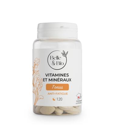 METABOLISM & ANTI-FATIGUE - Vitamins & Minerals - 11 vitamins & 5 essential minerals - 120 tablets - 2 month cure - Belle & Organic Food Supplement - Made in France