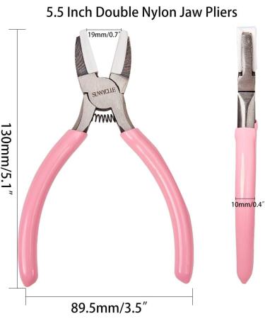 SUNNYCLUE 5.5 Inch Double Nylon Jaw Flat Nose Pliers for DIY Jewelry Making - Pink - Buy Online on GoSupps.com