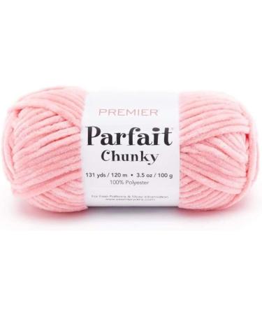 Premier Yarns Parfait Chunky - 3.5 Oz - #6 Super Bulky Weight - 3 Pack  Bundle with 10 Bella's Crafts Stitch Markers (Coral)