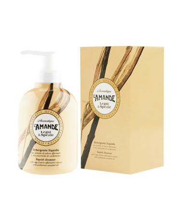 L'Amande ALMOND - Liquid hand and body soap moisturizing and softening cleansing gel with sage cardamom and cedar purifying hand and body soap woody and spicy aroma 300 ml made in
