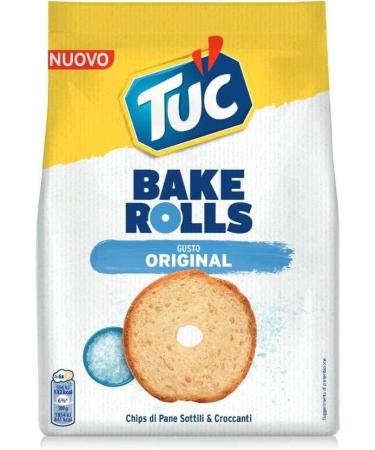 Tuc Bake Rolls Crisps di Pane Sottile e Croccante Gusto sale thin and crispy bread chips baked in the oven 3 x 150 g + Italian Gourmet Polpa 400 g - Buy Online on GoSupps.com