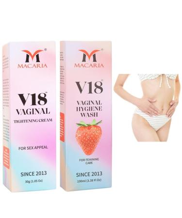 MACARIA V18 Vaginal vagina pussy tightening & sex increase gel cream + V part wash intimate vaginal yoni pussyi hygiene wash