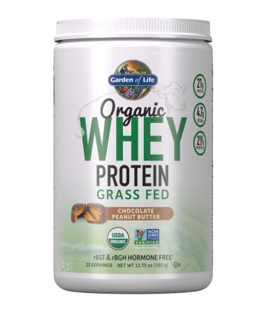 Garden of Life Organic Whey Protein Grass-Fed Chocolate Peanut Butter 13.75 oz (390 g)