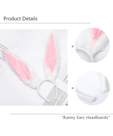 Furry Rabbit Ear Bunny Ears Headband for Women - White | Perfect for Parties, Prom, Cosplay | Cute and Fun Costume Hair Accessory - Buy Online on GoSupps.com