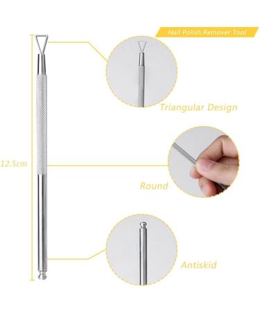 Triangle Cuticle Pusher Metal Scraper & UV Gel Nail Polish Remover Tool By Wishbeauty - Nail Polish Cleaner Tool - Stainless Steel Manicure Sticks for Removing Gel Nail Polish Peeler Art Remover - Buy Online on GoSupps.com