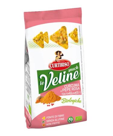 Curtiriso Le Veline Snack Turmeric and Pepe Rosa Scrokkinati Biologico Organic Snack with Turmeric and Pink Pepper 80 g
