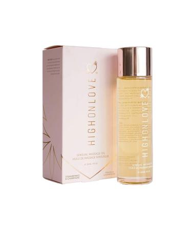 HIGHONLOVE Natural Hemp Grapeseed and Vitamin E Oil for Skin Care and Relaxation (120 ml) (Strawberries & Champagne) Strawberry & Champagne