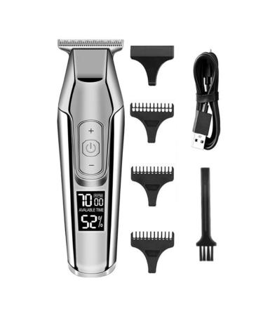 Professional Hair Clipper Adjustable Speed LED LCD Digital Carving USB Rechargeable Men Beard Trimmer Hairstyle Pusher