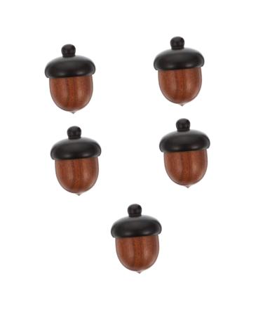 VILLCASE 5 Pcs Color Block Wooden Nuts Wood Acorns Charm Crafts Pendant Arts and Crafts for Kids Nuts Necklace Acorn Nut Charms Bracelets for Women Wooden Decor Miss Diffuser Pine Cones