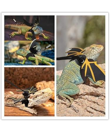 Bearded Dragon Lizard Leash Harness - 3 Size Pack Lizard Wing Traction Harness Leash for Lizard Reptiles Amphibians Small Pet Small/Medium/Large - Buy Online on GoSupps.com