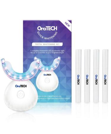 Premium Teeth Whitening Kit for Sensitive Teeth 32X Dual Blue and red LED Lights +4 whitening Pens Enamel Safe