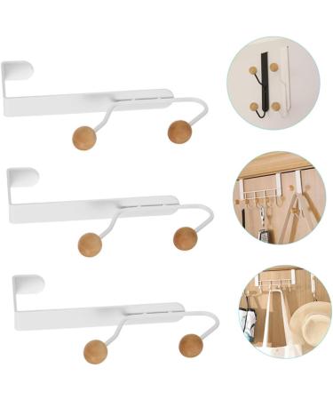 Baluue 3pcs Door Hook White Clothes Rack Purse Hangers Punch- Over The Door Hangers Wall Hanging Household - Buy Online on GoSupps.com