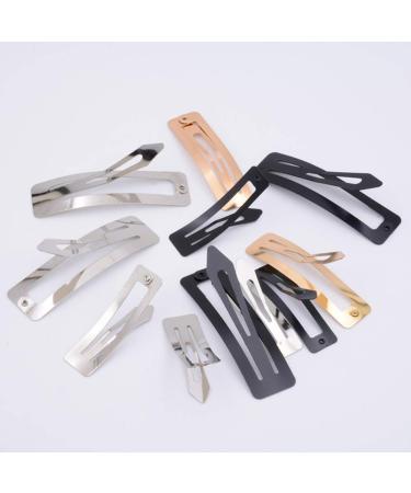 No Slip Metal Snap Hair Clips - 30 Rectangle BB Clips for Girls & Women - 60mm (Silver, Black, Rose Gold) - Buy Online on GoSupps.com