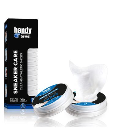 HandyTowel Trainer Wipes Shoe Cleaning Wipes - Suitable For All Types Of Shoes | 100% Recyclable Disposable On The Go Sneaker Wipes (10PCS)