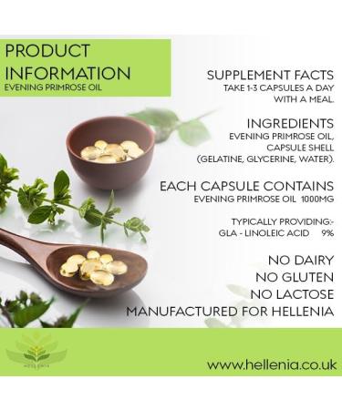 Hellenia Evening Primrose Oil 1000mg | 90 Capsules | Women's Health Supplement - Buy Online on GoSupps.com
