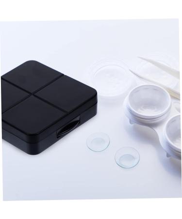 Buy Homsfou 12-Slot Contact Lens Case with Mirror - Travel-Friendly Colored Lens Holder Box (Black 4pcs) | Durable & Compact - Perfect for International Shipping - Buy Online on GoSupps.com