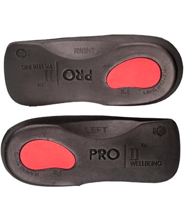 PRO 11 WELLBEING Slim Fit 3/4 Orthotic Insoles with Heel Pad | Plantar Fasciitis Relief (UK 3/4.5 Black) - Buy Online on GoSupps.com