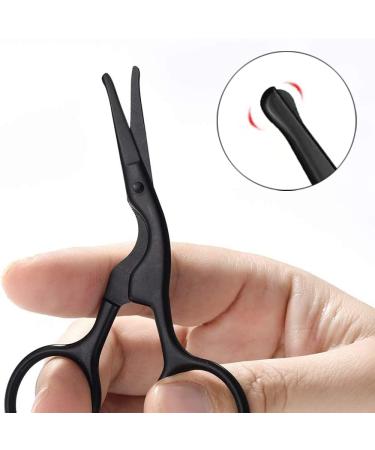 Small Hair Grooming Scissors and Brow Spoolie Brush Set - Multi-Purpose Beauty Kit for Eyebrow, Nose, Moustache, and Beard Grooming - Buy Online on GoSupps.com