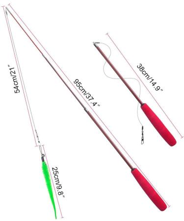 H02NLE Cat Teaser Wand with 5 Refills - Interactive Feather Toys for Indoor Cats - Buy Online on GoSupps.com
