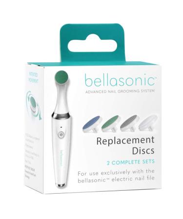 Replacement Discs for Bellasonic 4-in-1 Rechargeable Electric Nail File Set with Unique Oscillating Head   Shape  Smooth  Buff & Shine Nails | Remove Cuticles & Calluses (2 Sets) 1 Count (Pack of 1)