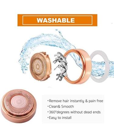 Face Hair Remover Replacement Heads - Rosy Gold Flawless Heads for Lips Chin Cheeks & Sideburns - 6PC Set by Poweka - Buy Online on GoSupps.com