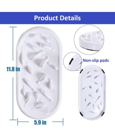 Upgraded Slow Feeder Cat Bowl | Interactive Bloat Stopper | Durable & Prevents Obesity | White Fish Bone Design - Buy Online on GoSupps.com