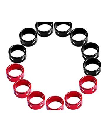 SPARIK ENJOY 10 Black+10 Red Color Aluminum Tent Rings Cord Tensioners for Camping Hiking Backpacking Picnic Shelter Shade Canopy Outdoor Activity (10 Black+10 Red)