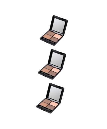 Beavorty 3pcs 4 Shadow Mirror Eye Elegant Colors Matte and with Brown Sponge Eyeshadow Makeup 1 count (Pack of 1) As Shownx3pcs