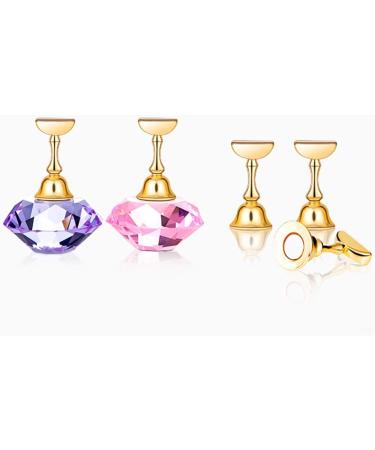 ANKROYU Nail Art Display Stand 2 Color Magnetic Nail Art Display Stand Nail Tip Practice Train Stand Crystal Base Crystal Base Display Tool for Nail Salon DIY and Nail Practice(Pink) - Buy Online on GoSupps.com