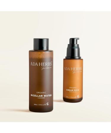 Radiant Renewal Duo - Micellar Water Makeup Remover & Rich Moisturizer Set with Rose Water Cucumber & Sesame Oil - Gentle Cleansing Hydrating System for All Skin Types - 95% Natural