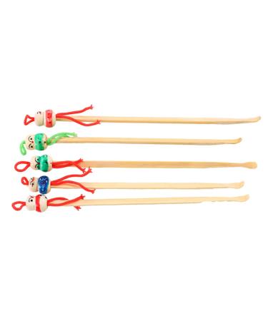 FRCOLOR 12pcs Wooden Ear Pick Spiral Ear Stainless Steel Cleaner Ear Spoon Cleaner Earwax Remover Hanging Wax Remover Kids Ear Pick Ear Wax Remover Kit Wax Supply Cartoon China Doll Bamboo