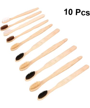 Minkissy 10-Pack Biodegradable Hotel Toothbrush Set | Eco-Friendly Portable Bamboo Toothbrushes for Travel & Accessories - Buy Online on GoSupps.com