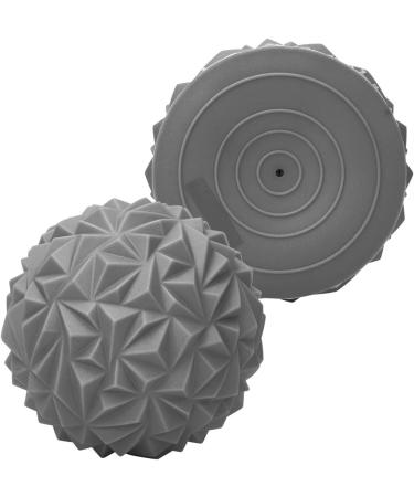 PVC Stress Relief Massage Ball for Yoga & Muscle Relaxation | Semicircle Foot Massager (Silver) - Buy Online Internationally - Buy Online on GoSupps.com