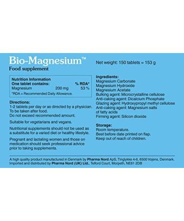 Pharma Nord Bio-Magnesium 200mg - 150 Tablets | High-Quality Magnesium Supplement - Buy Online on GoSupps.com