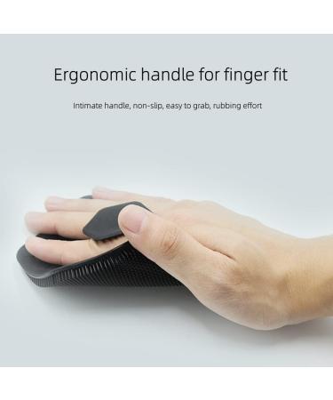Silicone Body Brush Exfoliator with Bristles and Ergonomic Handles - Hygienic, Easy to Clean, Long Lasting - Black - Buy Online on GoSupps.com