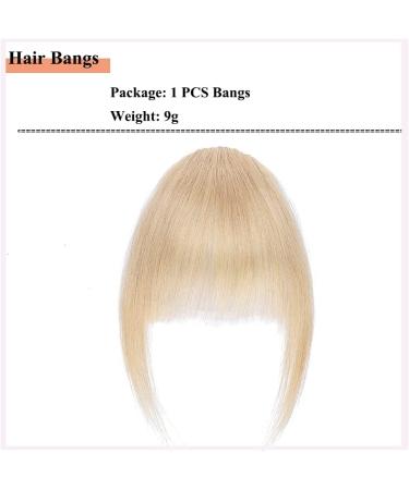 Elailite Real Human Hair Fringe Clip in Extensions - #24 Natural Blonde Neat Bangs for Women - Buy Online on GoSupps.com