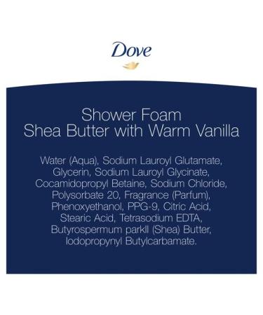 Dove Shea Butter & Warm Vanilla Shower Foam - 13.5 FL OZ (400 mL) - Pack of 2 - Buy Online on GoSupps.com