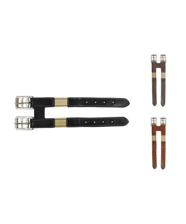 Paris Tack English Leather Elastic Girth Extender, Available in Multiple Colors Black