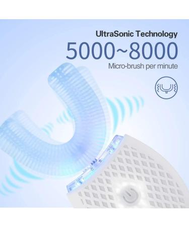 IVYARD Ultrasonic Automatic Toothbrush - 360 Electric Sonic Teeth Whitening Kit | Wireless Charging & Timer | Travel/Home - White - Buy Online on GoSupps.com