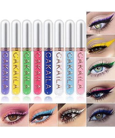MEICOLY 8 Colors Liquid Eyeliner Colorful Set, Matte Colored Green White Eye Liners Pencil Pro High Pigmented Waterproof & Long Lasting Bright Eyes delineadores de colores ,01 01 eyeliner set - Buy Online on GoSupps.com