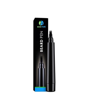 Beard Pencil Filler for Men - Easy to Apply, Waterproof Beard Filler - Beard, Mustache and Eyebrow Color and Shape Enhancer - Cover With Micro Fork Tips (Black)