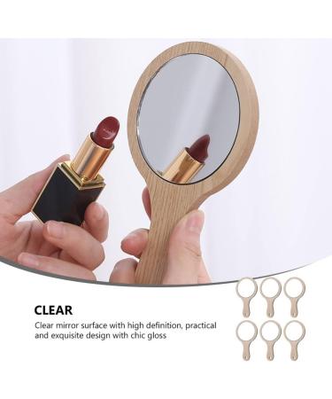 Lurrose 6Pcs Hand Mirrors with Handle Wood Vanity Cosmetic Travel Makeup Mirror for Women - 6.2 X 3.5 Inch - Buy Online on GoSupps.com