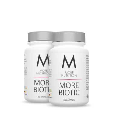 More Biotic 2 x 30 capsules for intestinal flora and vaginal flora clinically studied bacterial strains 32 billion bacteria per capsule vegan 30 capsules (2 -pack)