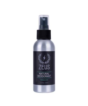 ZEUS Natural Deodorant Body Spray Aluminum Free for All Skin Types Vegan Friendly MADE IN USA (Verbena Lime)