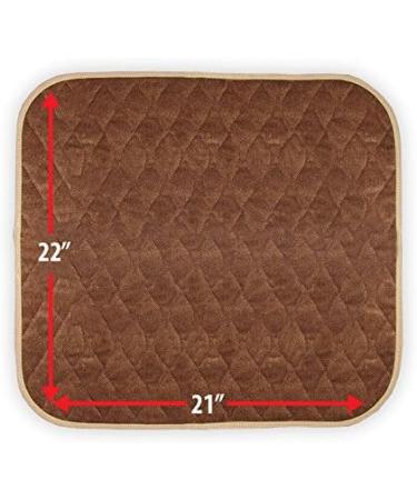 Americare Washable Waterproof Seat Protector Pad 21 x 22 - Reusable Furniture Cover for Elderly, Kids, Pets - Ultra Absorbent Pee Pad (Brown) - Buy Online on GoSupps.com