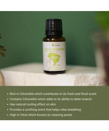 Lemon Eucalyptus Oil by Eucaliptus from Brazil - Pure Lemon Eucalyptus - 100% Pure Steam Distilled Natural Aceite de Eucalipto Lim n - Aromatherapy - Premium Therapeutic Grade (15ml) Lemon Eucalyptus 0.5 Fl Oz (Pack of 1) - Buy Online on GoSupps.com