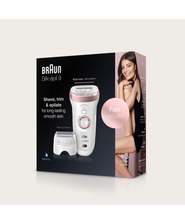 Braun Silk- pil 9-890 Epilator | Wireless Wet & Dry Hair Removal for Women | Includes Bikini Trimmer - White/Rose Gold - Buy Online on GoSupps.com