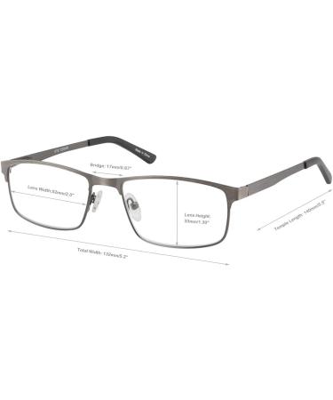Eyecedar Amcedar Reading Glasses for Men - Rectangle Frame Stainless Steel Spring Hinges | +3.00 Magnification | 5 Colors Available - Buy Online on GoSupps.com