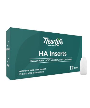 NewLife Naturals Hyaluronic Acid Vaginal Suppositories for Dryness | Vaginal Dryness Moisturizer | Hyaluronic Acid Suppositories for Women | USA-Made Relief for Menopause 12 Inserts 30-Day Supply