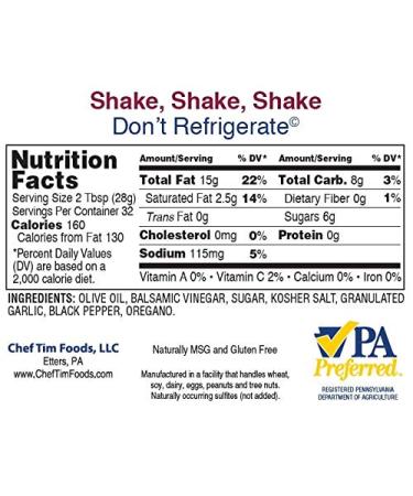 Chef Tim's Sweet Balsamic Vinaigrette 32 oz - Salad Dressing & Marinade - Buy Online on GoSupps.com